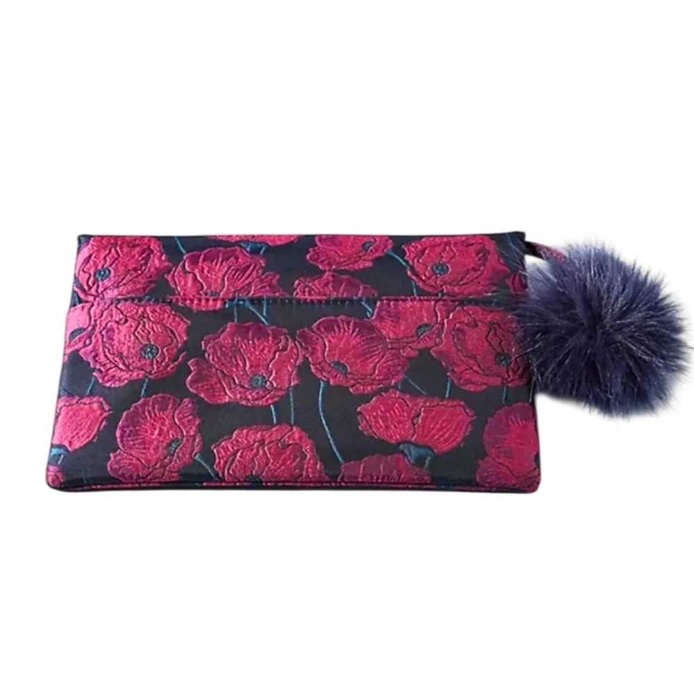 Anthropologie Monserat Floral Poppy Envelope Clutch